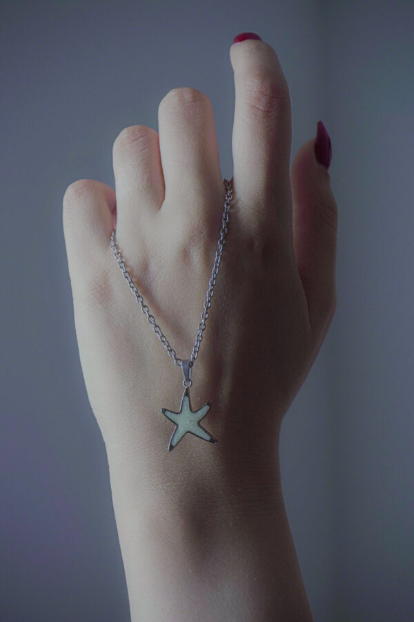 Starfish Charm Necklace by Aanyeh Charms. Filled with sand charms, perfect for ocean lovers. آنية.