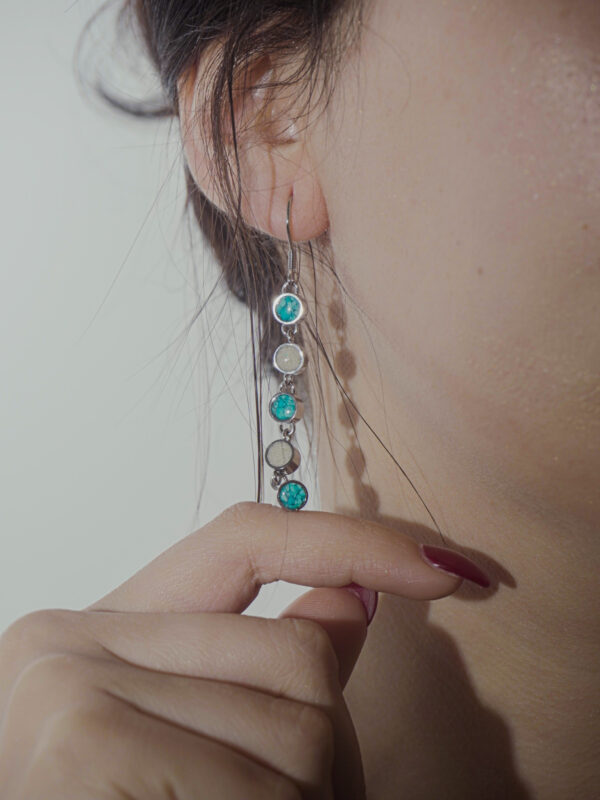 Stacked Circles Earrings by Aanyeh Charms. Handcrafted with sand, perfect for a modern, stylish look. آنية.